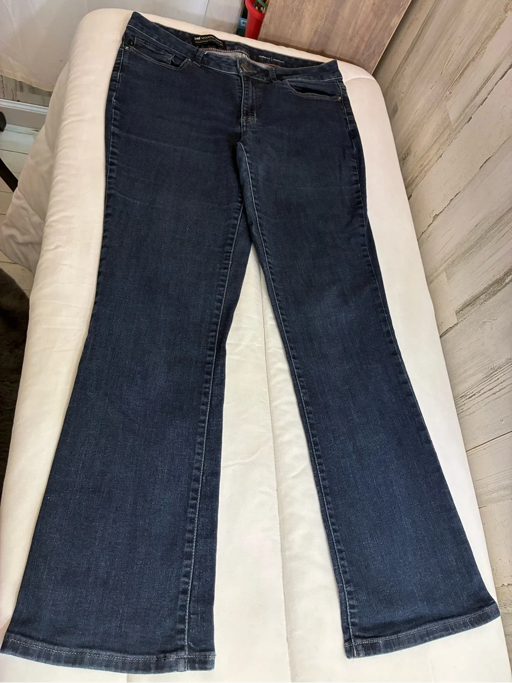 Lee modern series curvy fit Dark Indigo Bootcut Jeans for Women Sz 14 M